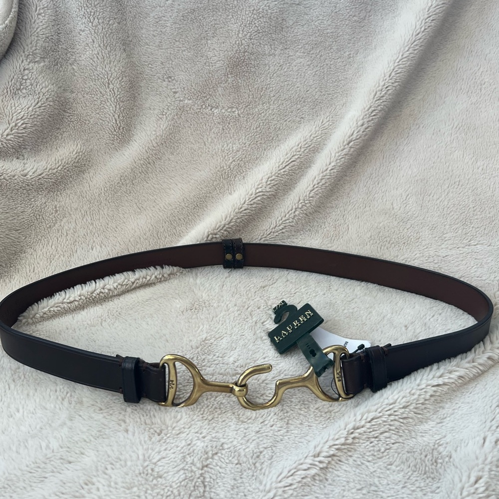 NWT Lauren Ralph Lauren Leather Waist Belt with Hook Clasp